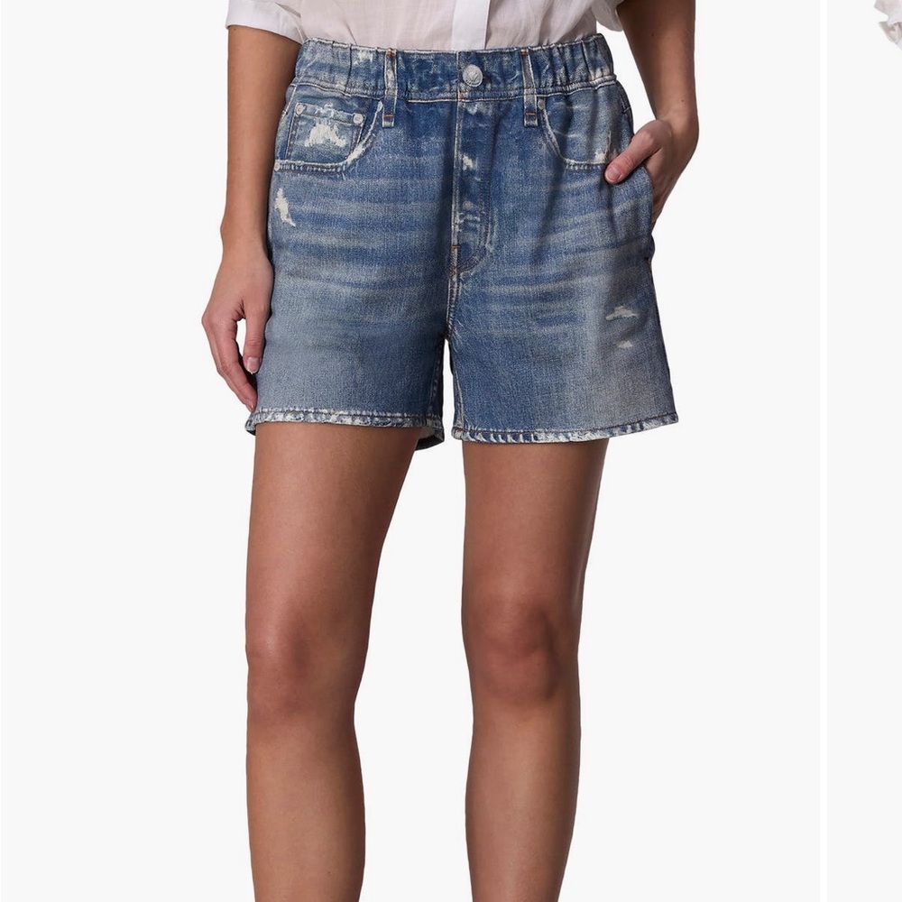 rag & bone Distressed Blue Jean terry cloth Shorts